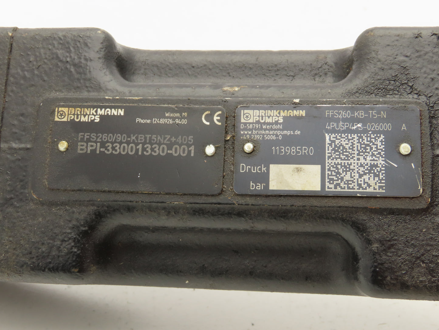 Brinkmann FFS260-KB-T5-N Hydraulic 3-Screw Spindle Pump G3/4"x1"Ports