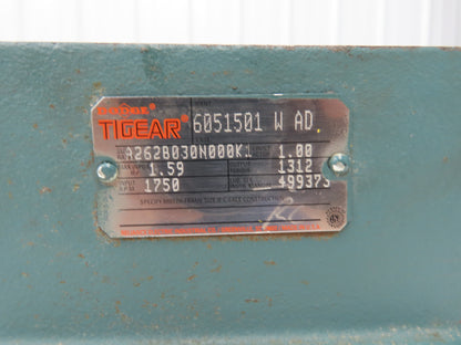 Dodge Tigear A262B030N000K1 Worm Gearbox 30:1 Reducer 1.6Hp 58rpm LH Output