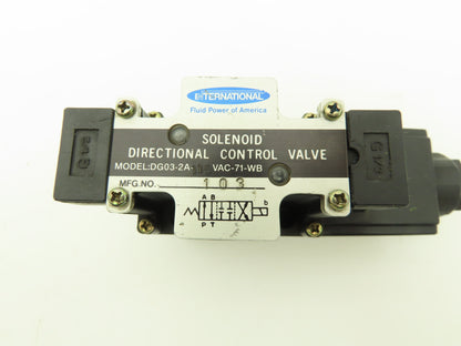 International DG03-2A-115VAC-71-WB Hydraulic Directional Solenoid Valve 115VAC