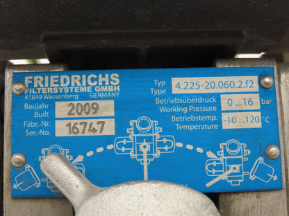 Friedrichs 4.225-20.060.2.f2 Double Changeover Hydraulic Filter 16 Bar 1" BSPP