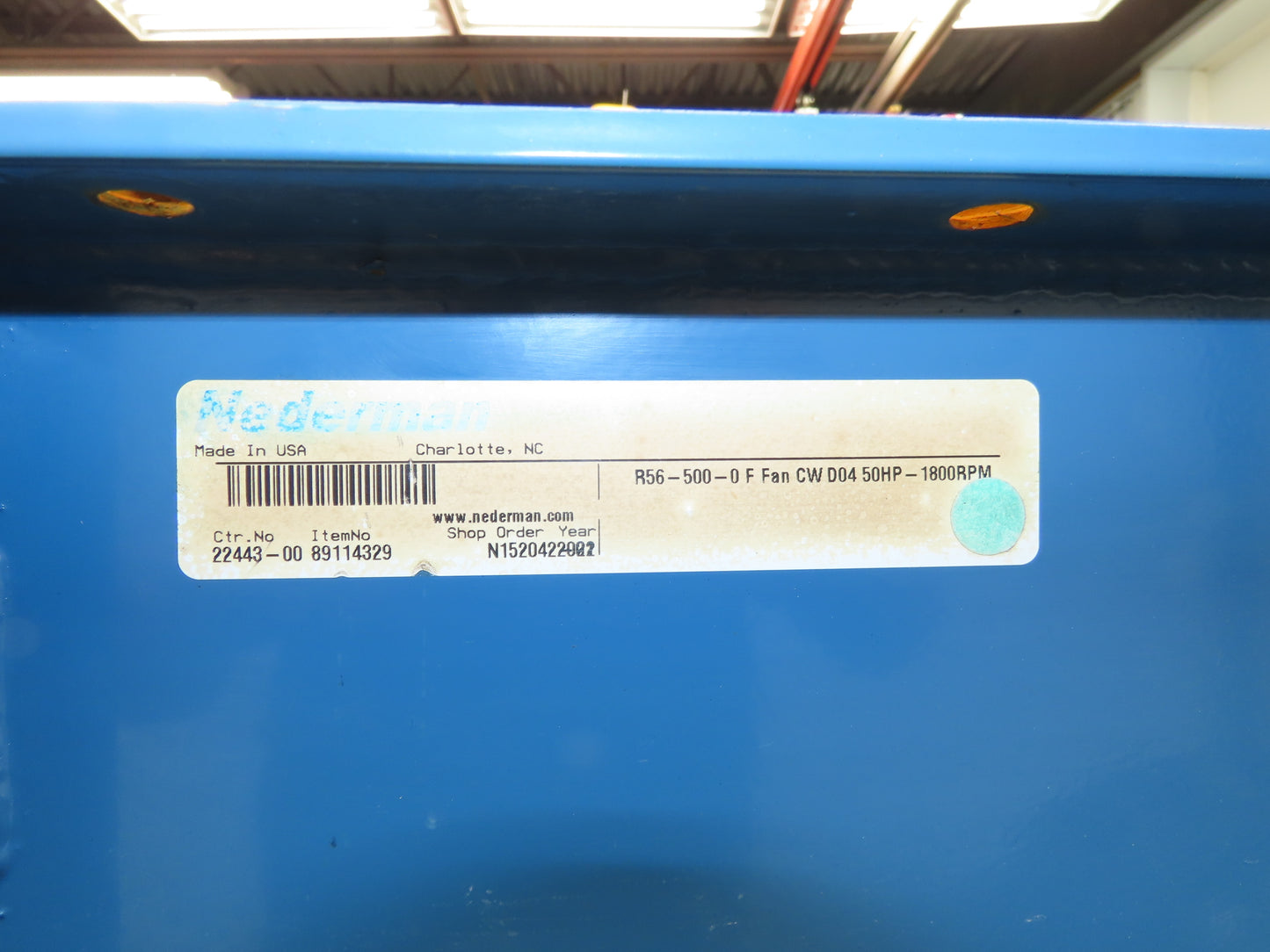 R56-500 Backward Inclined Centrifugal Blower 50Hp 3Ph 230/480V 32" Impeller