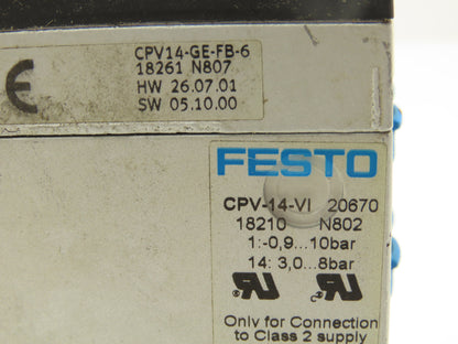 Festo CPV14-GE-FB-6 Solenoid Valve 6-Station Manifold 24VDC