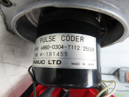 Fanuc AC Servo Motor 126V 2000 RPM Encoder A860-0304-T112