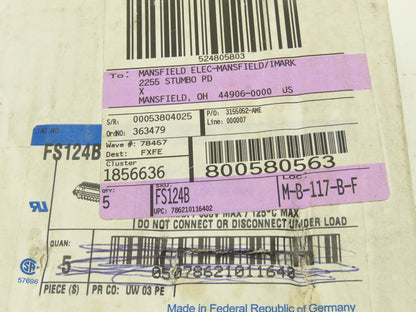 Thomas&Betts FS 124B 12-Pin Female Insert 16A 600V Lot of 5