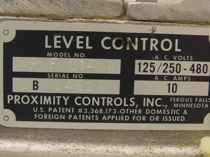 Proximity Controls P F D14 A Level Control 125/250-480V 10A