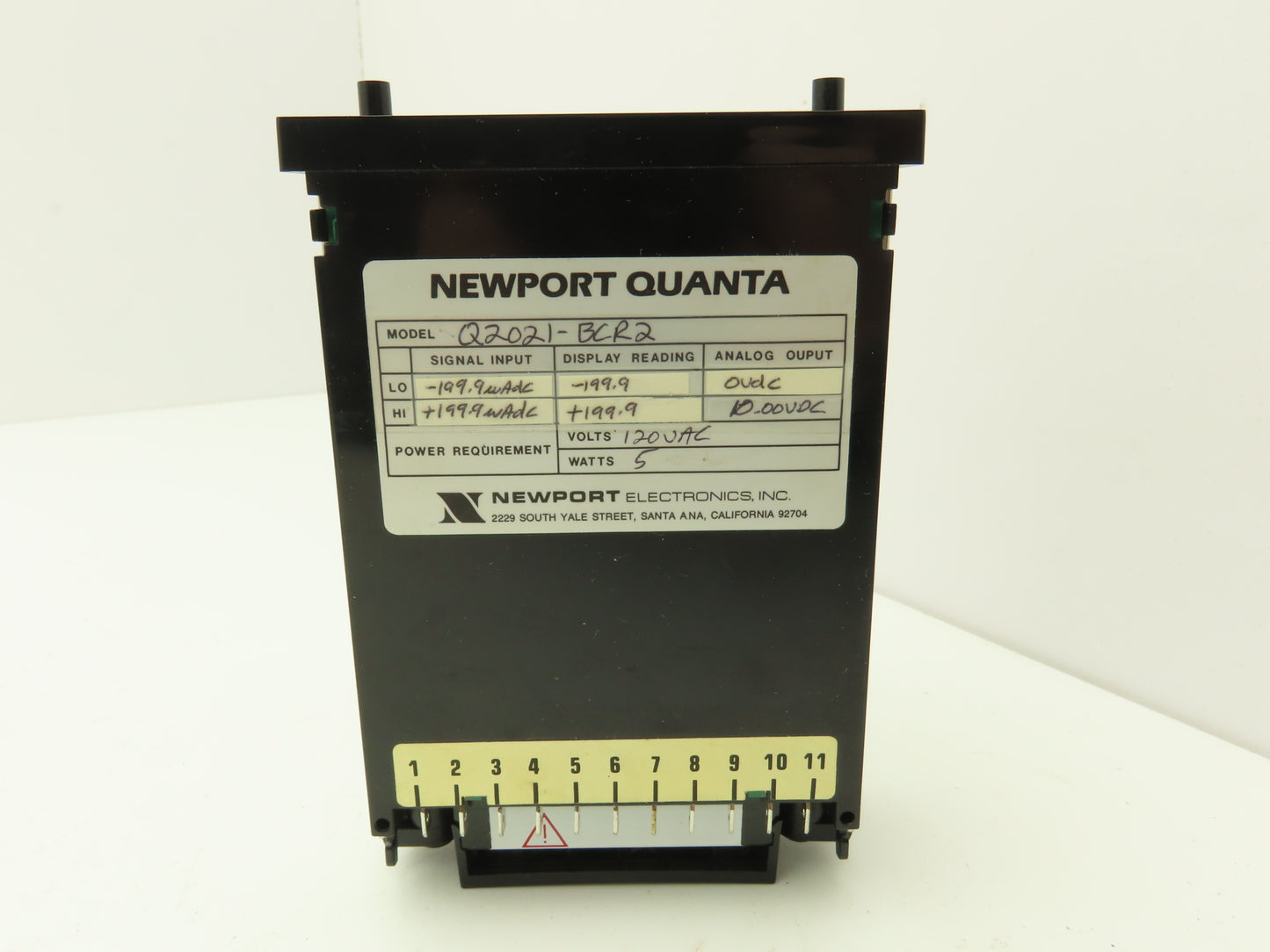 Newport Quanta Q2021-BCR2 Digital Voltmeter 4 Digit LED Display Module 120VAC