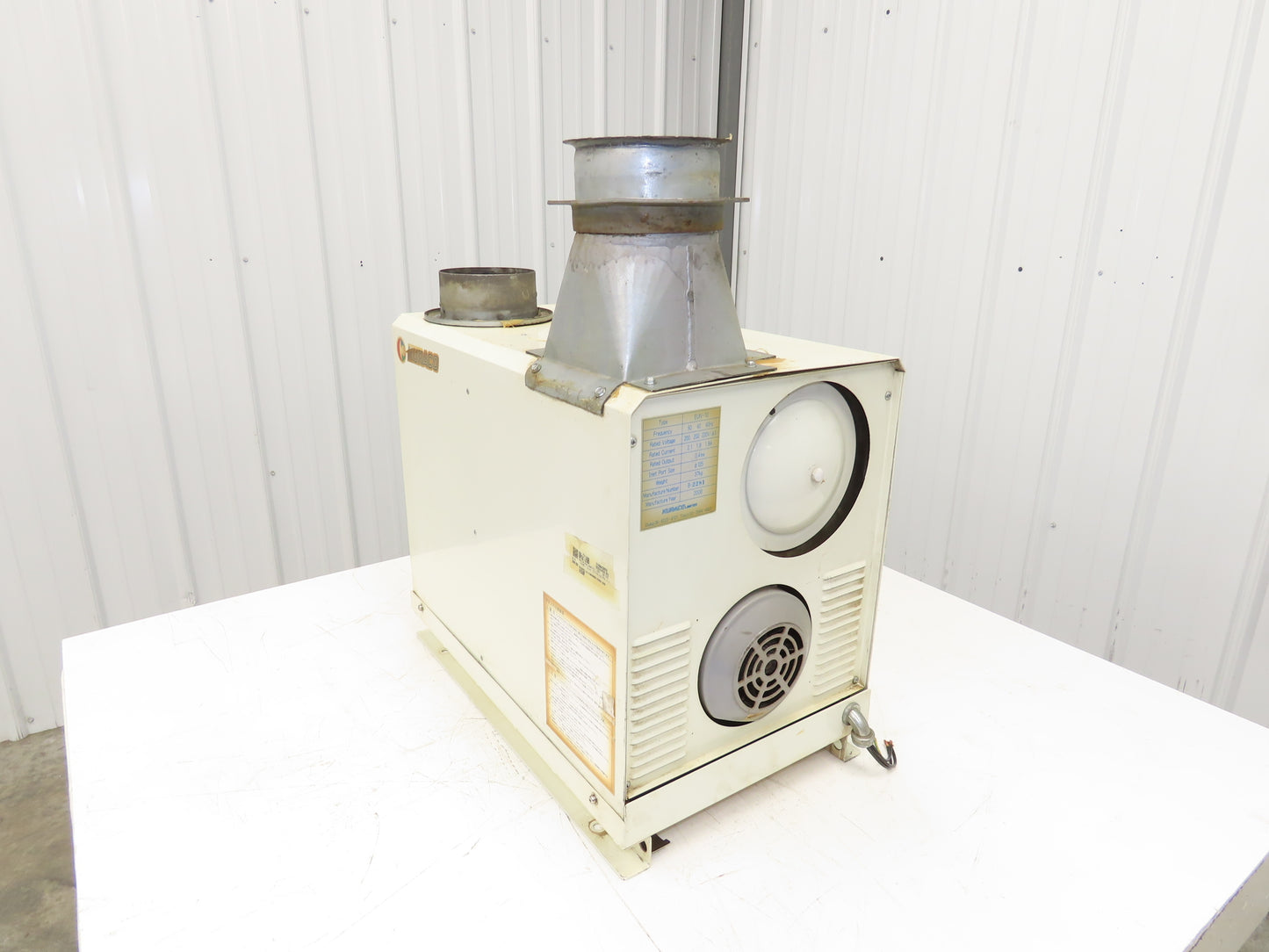 Kuraco EUN-10 Oil Mist Collector Unit 220V 3Ph 4.75" Inlet 0.4kw