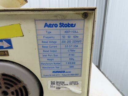 Kuraco ASST-103LL Oil Mist Collector Unit 220V 3Ph 5.75" Inlet 0.750kw
