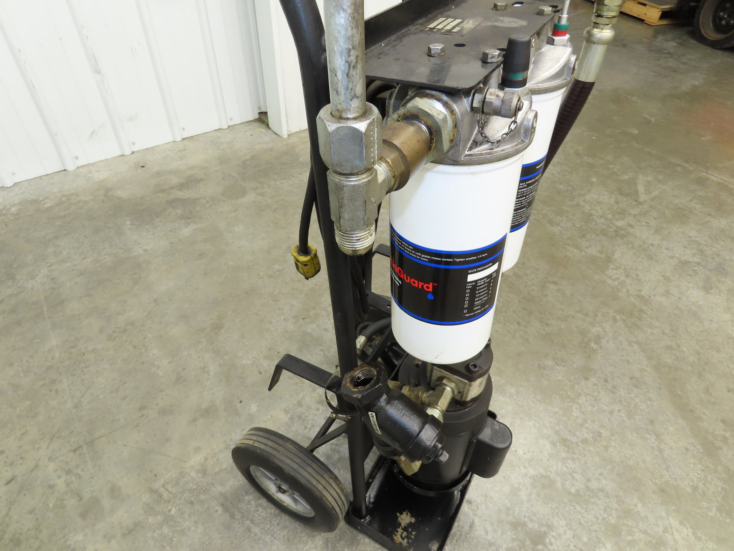 Des Case Portable Oil Filter Cart 5GPM 120V 3/4 Hp Dual Filters Drum Pump