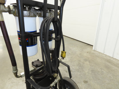 Des Case Portable Oil Filter Cart 5GPM 120V 3/4 Hp Dual Filters Drum Pump