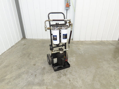 Des Case Portable Oil Filter Cart 5GPM 120V 3/4 Hp Dual Filters Drum Pump