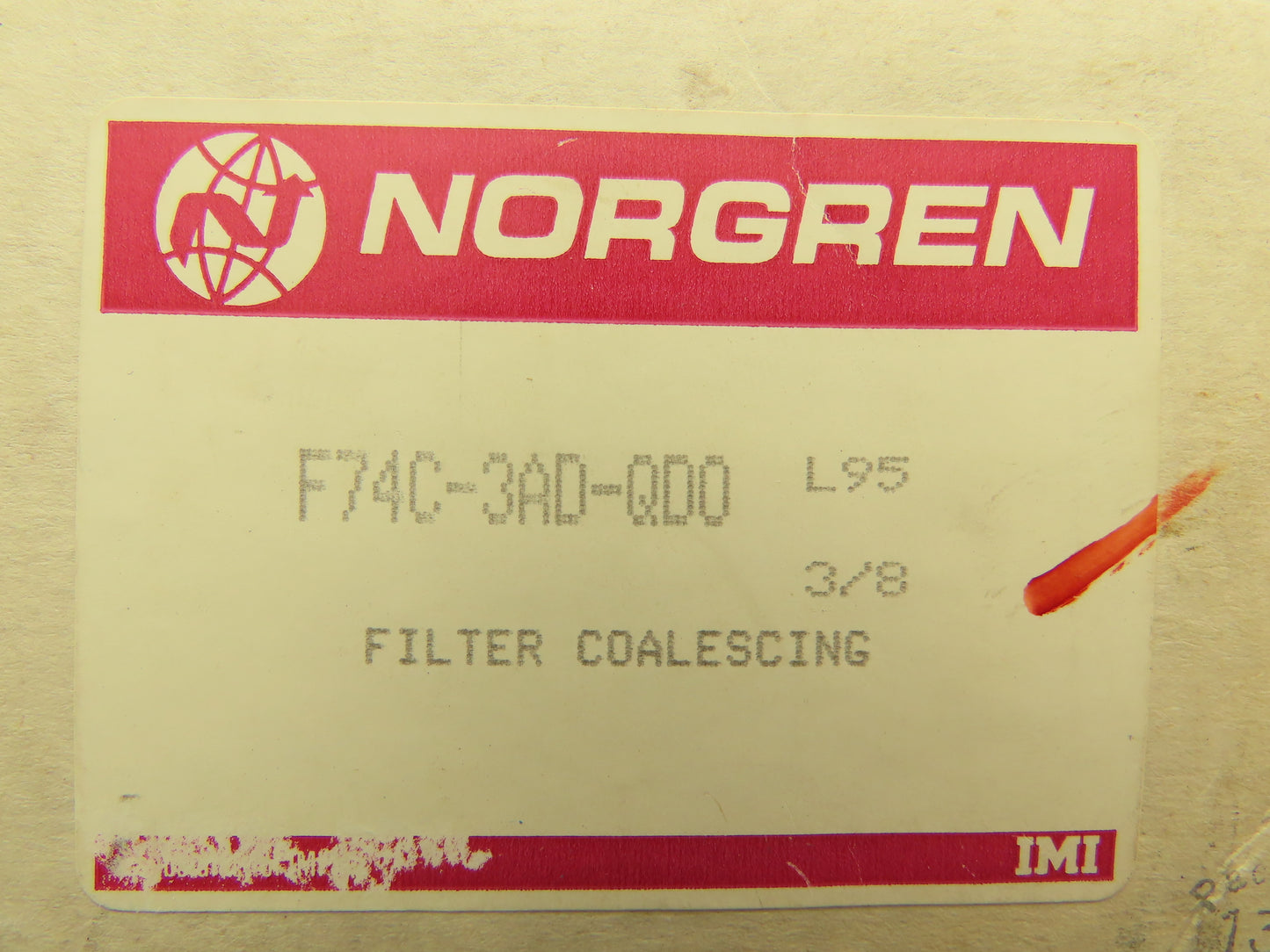 Norgren F74C-3AD-QD0 Pneumatic Air Coalescing Line Filter 3/8" NPT 250PSI