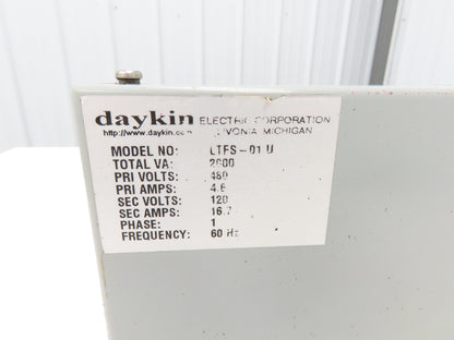Daykin LTFS-01 U Stepdown Power Transformer Disc 2000VA HV 480V LV 120V 1PH