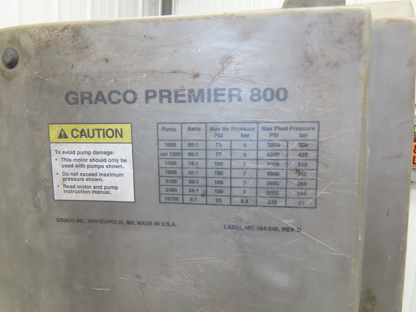 Graco 222-800 Premier 800 Motor Unit Air Powered Pump