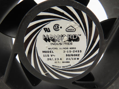 Howard Industries 3-15-2455 Cooling Fan 115 VAC .23A 50/60Hz 120 x 120 x 38 mm