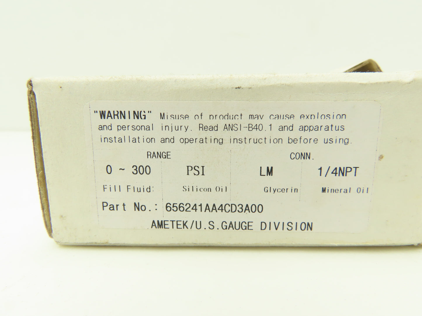 Ametek Air Pressure Gauge 0-300 PSI 2-1/2" Face W Chrome Bezel 1/4" NPT