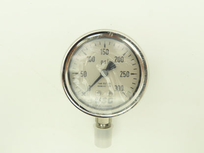 Ametek Air Pressure Gauge 0-300 PSI 2-1/2" Face W Chrome Bezel 1/4" NPT