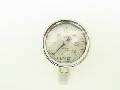 Ametek Air Pressure Gauge 0-300 PSI 2-1/2" Face W Chrome Bezel 1/4" NPT