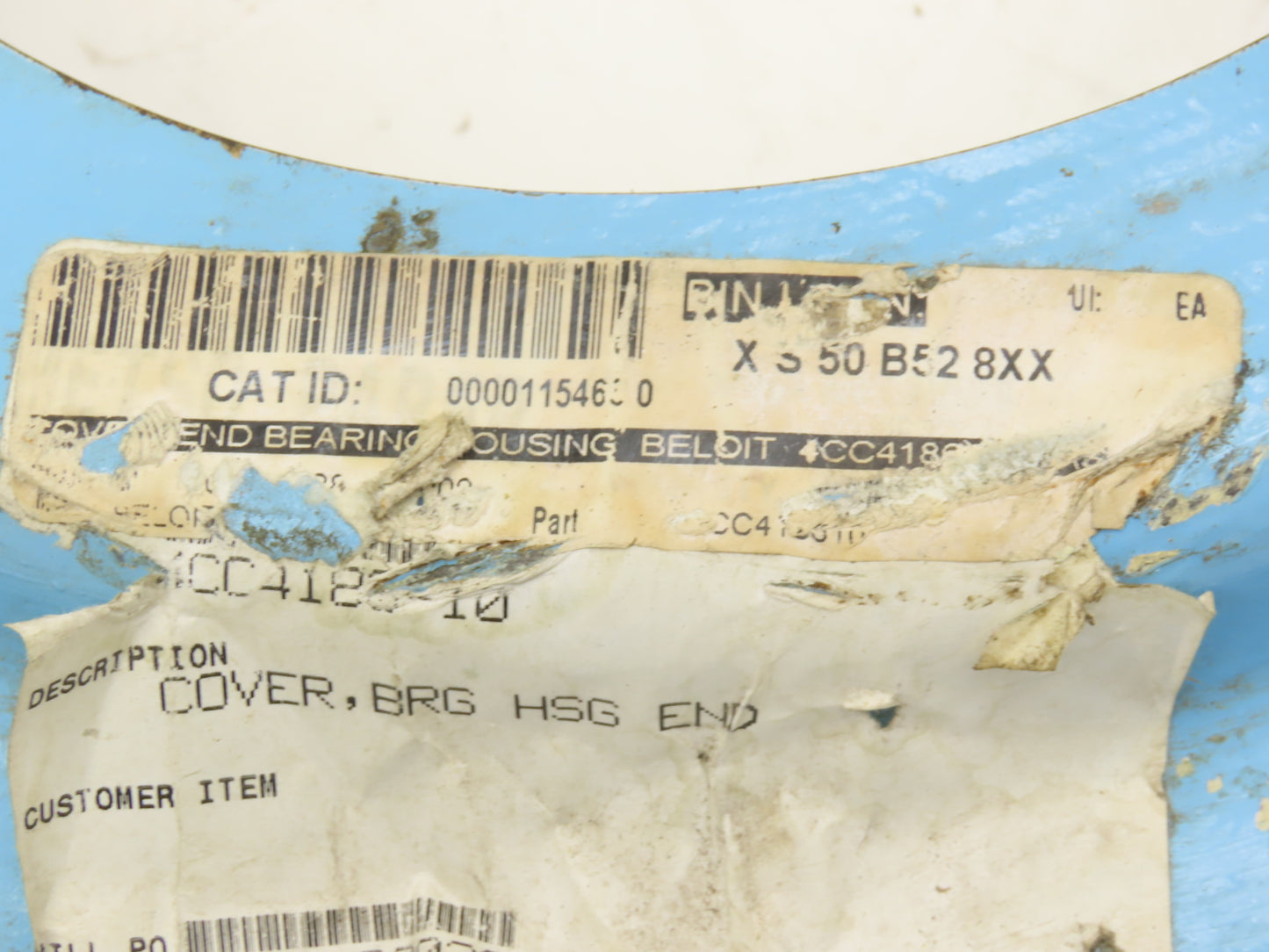 Beloit 4CC4186 Cover Bearing Housing End 8-3/8"ID 14"OD 8-Bolt Flanged