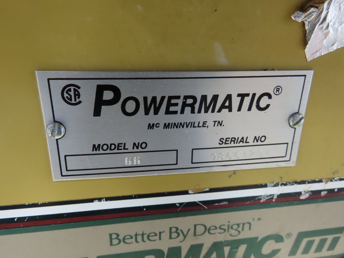 Powermatic 66 Table Saw 10" Tilting Arbor 3Ph 5Hp 230/460V 52" Fence