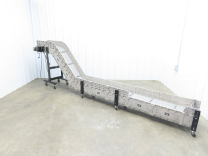 Dynacon 12"x 12' 10" Portable Cleated Belt Incline Conveyor 115V Variable Speed