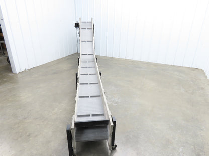 Dynacon 12"x 12' 10" Portable Cleated Belt Incline Conveyor 115V Variable Speed