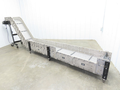 Dynacon 12"x 12' 10" Portable Cleated Belt Incline Conveyor 115V Variable Speed