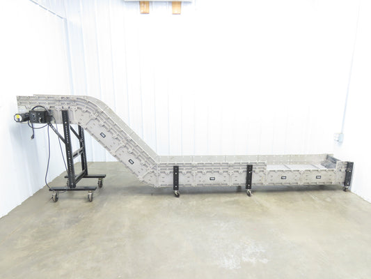 Dynacon 12"x 12' 10" Portable Cleated Belt Incline Conveyor 115V Variable Speed