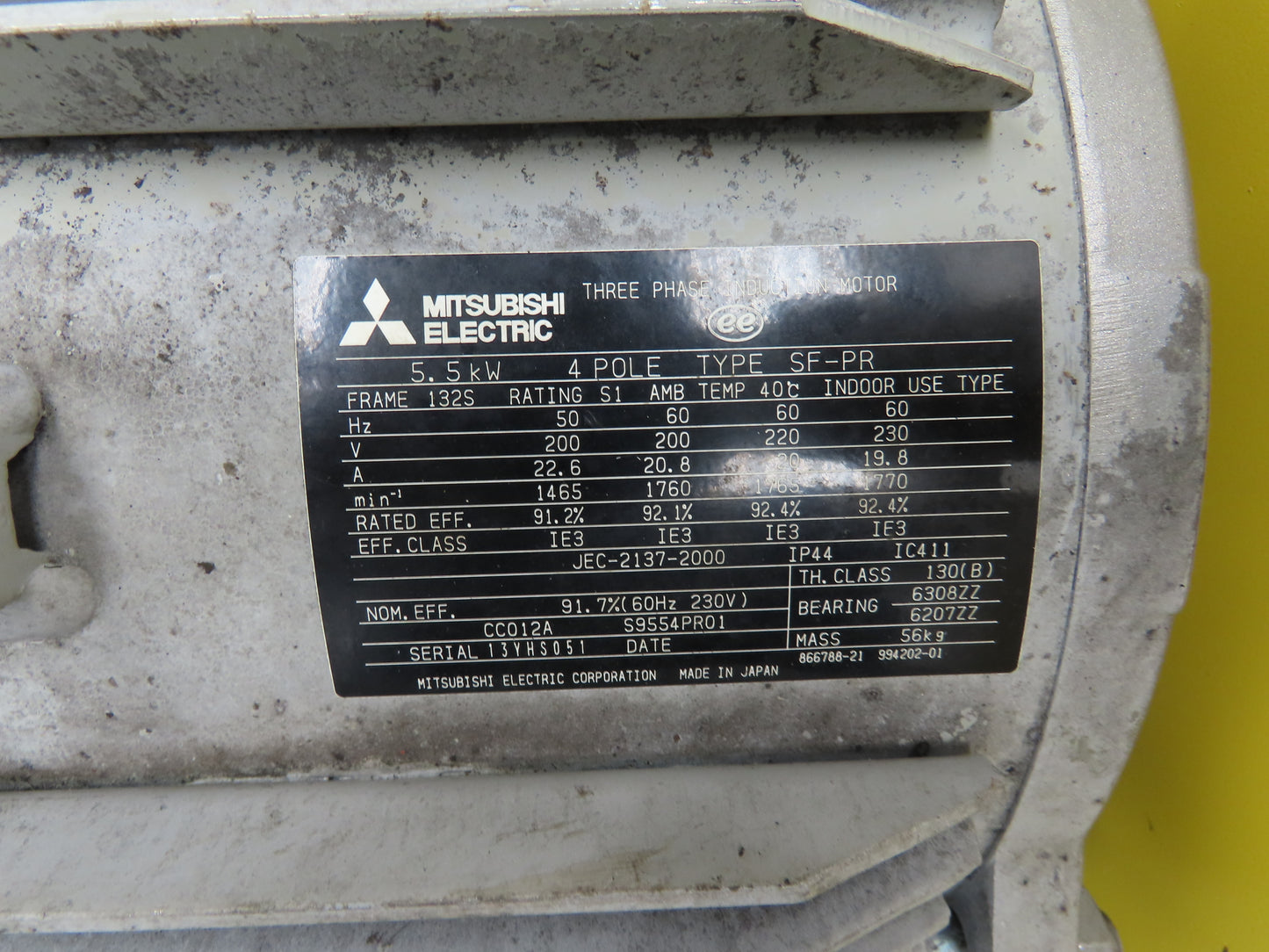 Asahi Backward Inclined Centrifugal Blower 21" Impeller 3Ph 5.5kw 230V 5826CFM