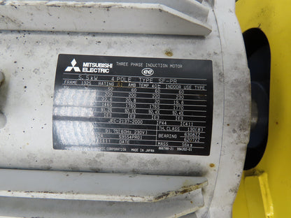 Asahi Backward Inclined Centrifugal Blower 18" Impeller 3Ph 5.5kw 230V 4590CFM