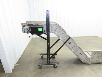 Dynacon 12"x 10' 10" Portable Cleated Belt Incline Conveyor 115V Variable Speed