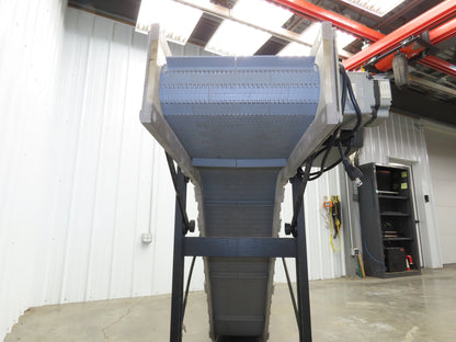 Dynacon 12"x 10' 10" Portable Cleated Belt Incline Conveyor 115V Variable Speed