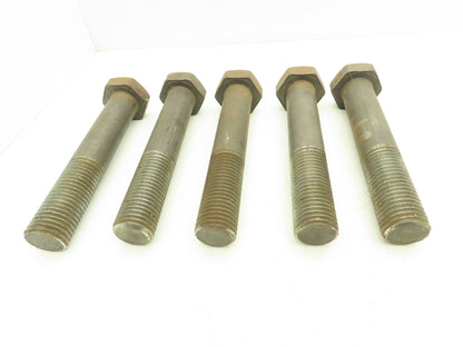 Hex Head Screw, 1-3/4"-5 Thread Size, 10" Long Grade B7 Lot of 5