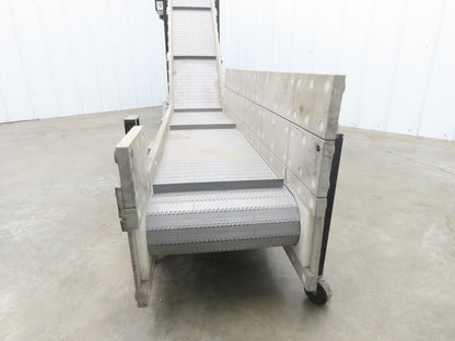 Dynacon 12"x 9' Portable Cleated Belt Incline Conveyor 115V Variable Speed