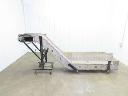 Dynacon 12"x 9' Portable Cleated Belt Incline Conveyor 115V Variable Speed