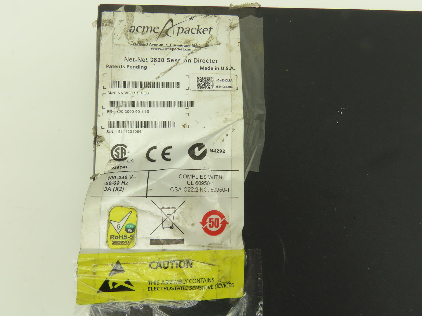 Acme Packet Net-Net 3820 Session Director  Ethernet 800-3000-00 1.15
