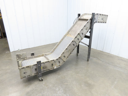 Dynacon 12"x 7' Portable Cleated Belt Incline Conveyor 115V 32FPM