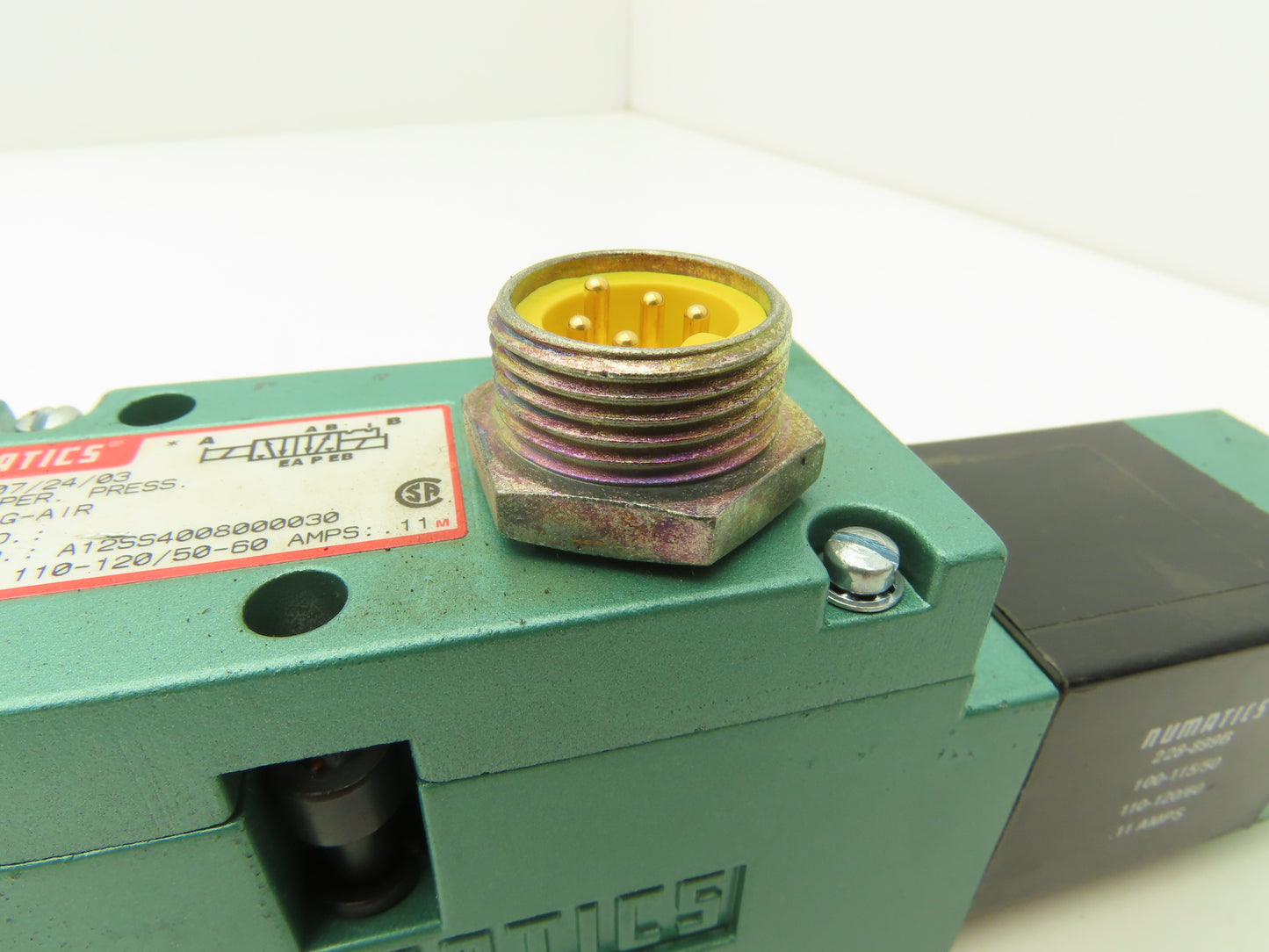 Numatics A12SS4008000030 Pneumatic Double Solenoid Valve 120V 150 PSI 5/2 MK15