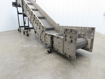 Dynacon 12"x 11' 6" Portable Cleated Belt Incline Conveyor 115V Variable Speed