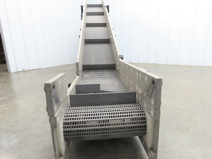 Dynacon 12"x 11' 6" Portable Cleated Belt Incline Conveyor 115V Variable Speed