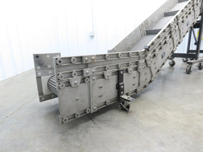 Dynacon 12"x 11' 6" Portable Cleated Belt Incline Conveyor 115V Variable Speed