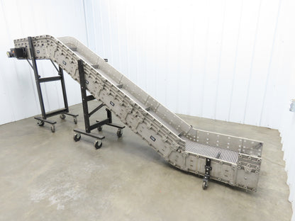 Dynacon 12"x 11' 6" Portable Cleated Belt Incline Conveyor 115V Variable Speed