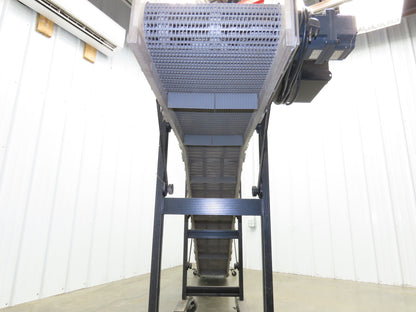 Dynacon 12"x 11' 6" Portable Cleated Belt Incline Conveyor 115V Variable Speed