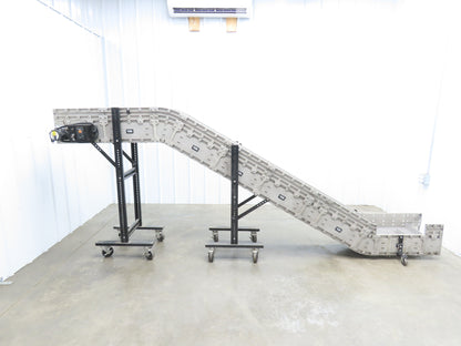 Dynacon 12"x 11' 6" Portable Cleated Belt Incline Conveyor 115V Variable Speed