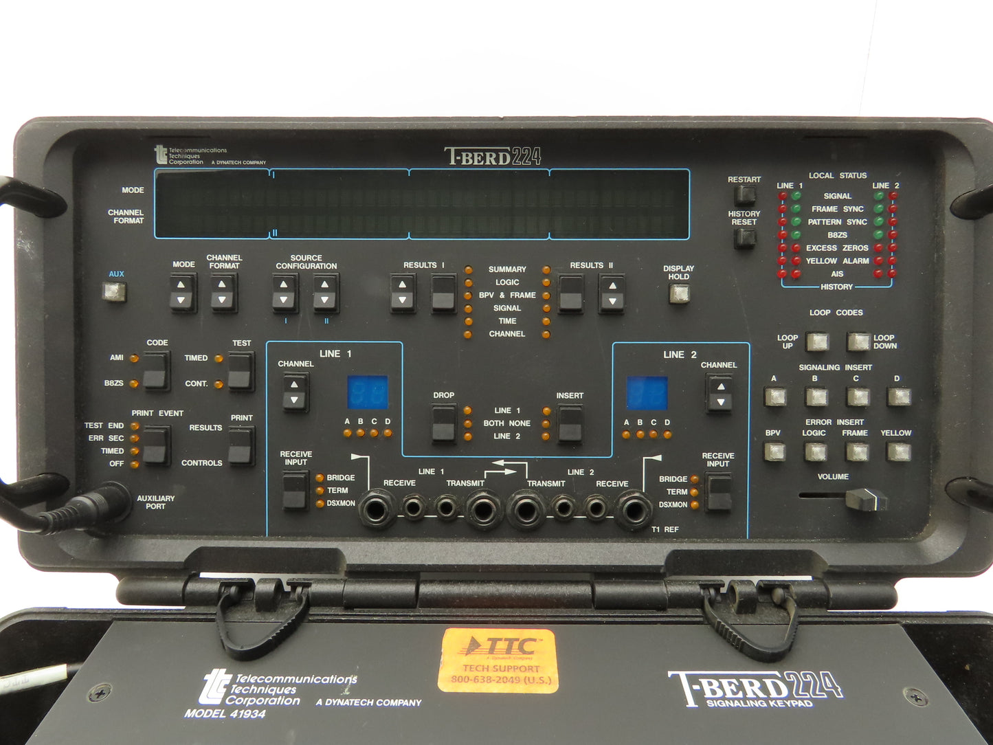 TTC T-Berd 224 PCM Communications Analyzer 120VAC Test Module With Keypad 41934