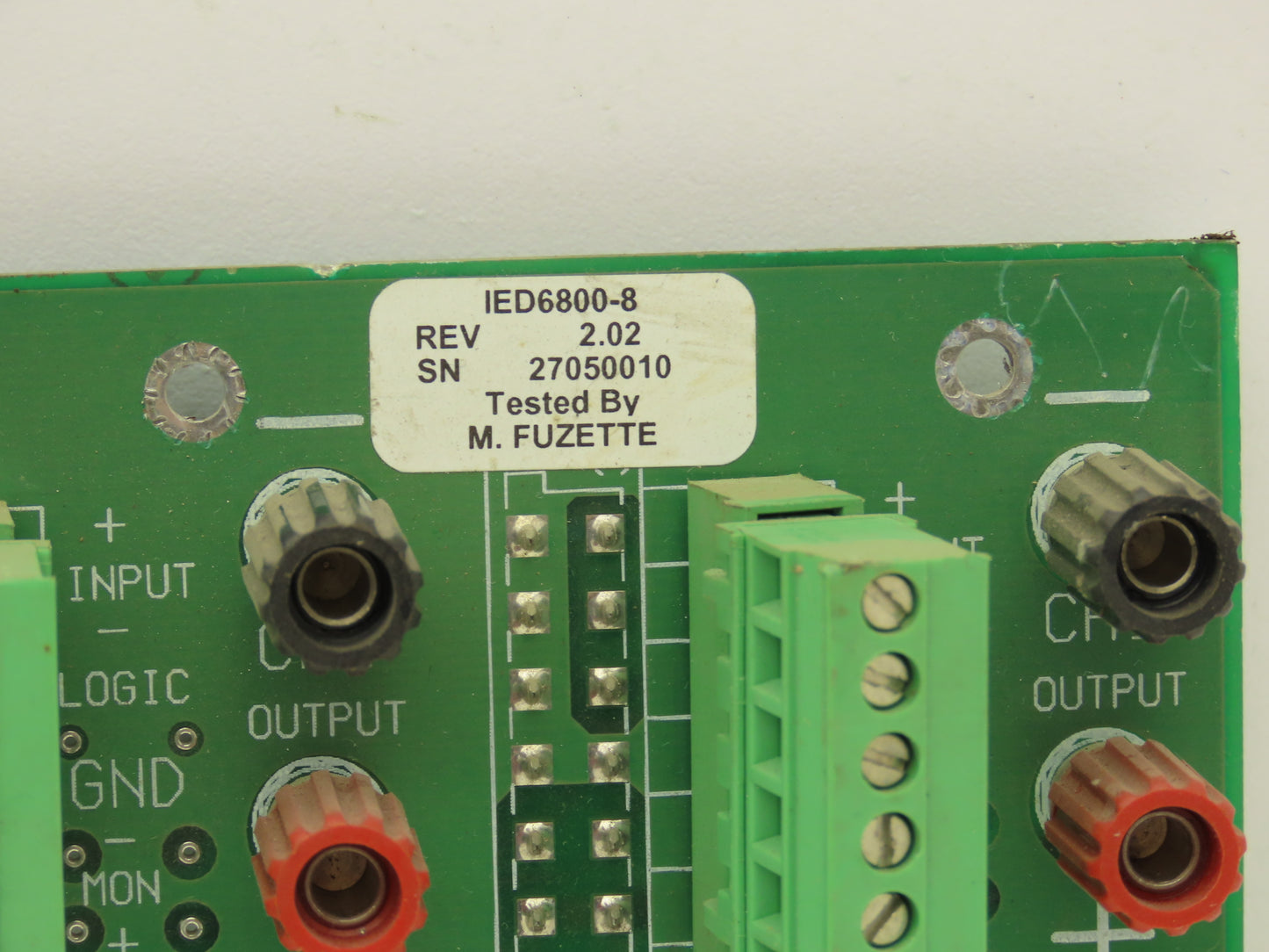IED IED6800-8 Printed Circuit Board Slot Rack Backplane Rev 2.02