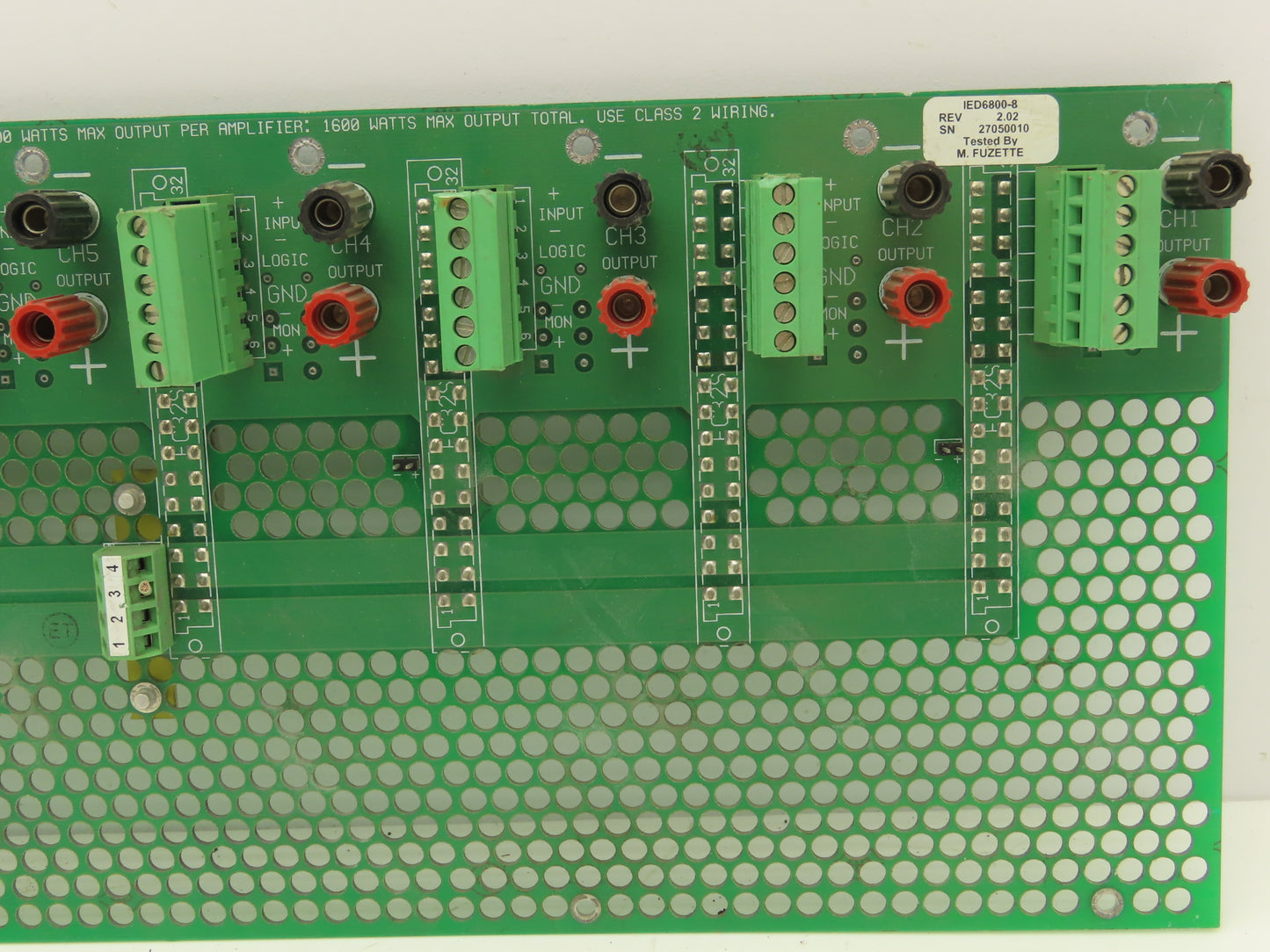 IED IED6800-8 Printed Circuit Board Slot Rack Backplane Rev 2.02