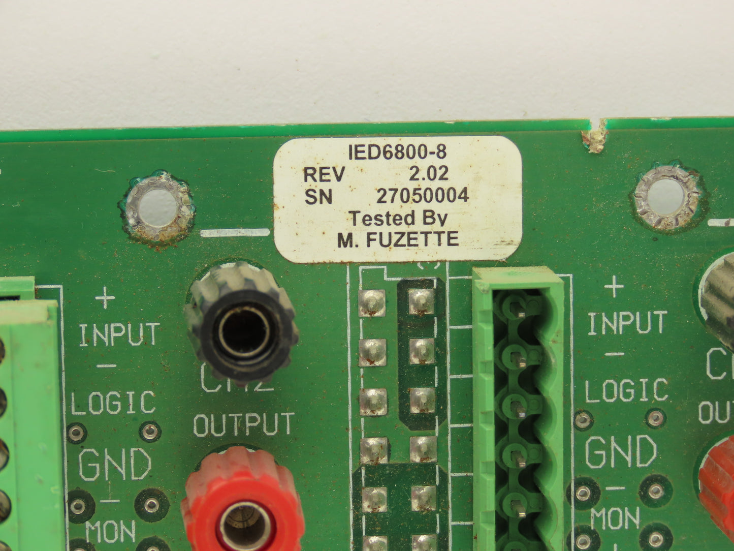 IED IED6800-8 Printed Circuit Board Slot Rack Backplane Rev 2.02