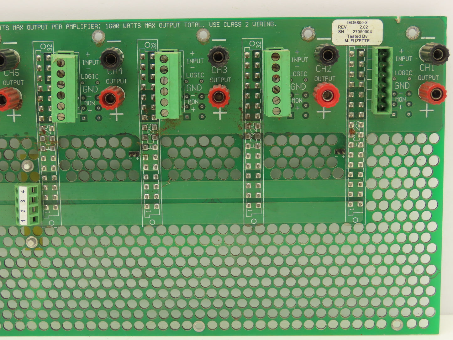 IED IED6800-8 Printed Circuit Board Slot Rack Backplane Rev 2.02