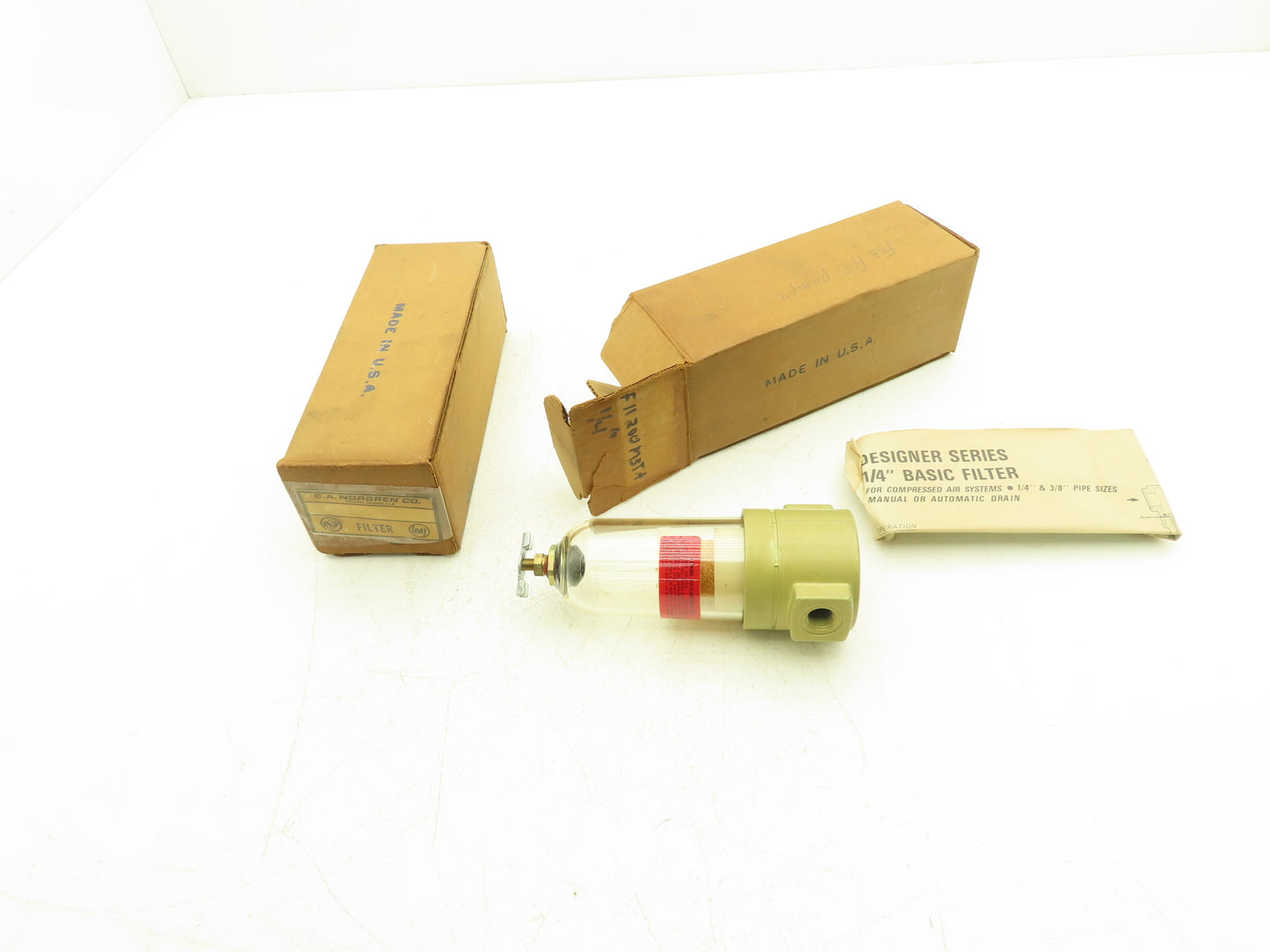 Norgren F11-200-M3TA Pneumatic Air Line Filter 1/4"NPT 150 PSIG Lot of 2